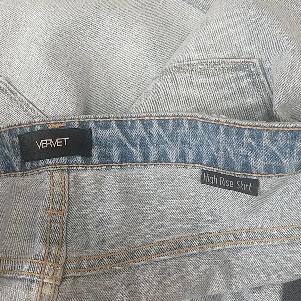 Vervet High Waist Asymmetrical Denim Skirt Large - Picture 7 of 8